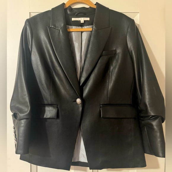 Veronica Beard Vegas Leather Jacket size 12 - Picture 1 of 7